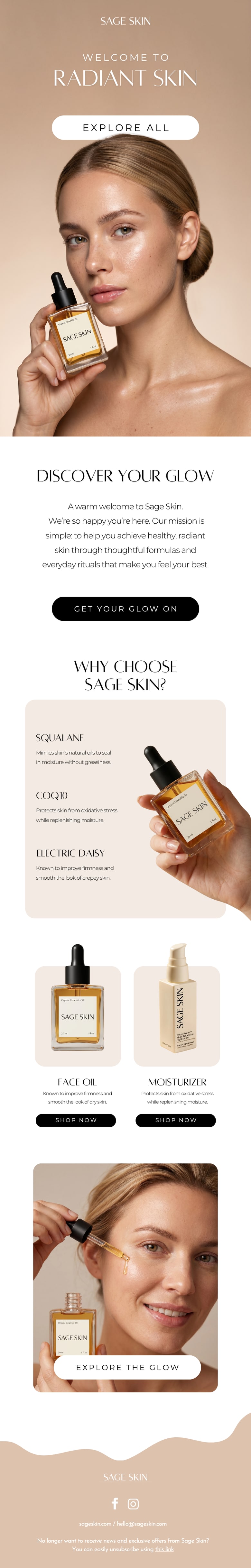 auré email marketing design shown open in an inbox